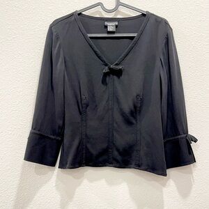 Pre-loved! DONCASTER Black Long Sleeve Silk Blend Blouse!